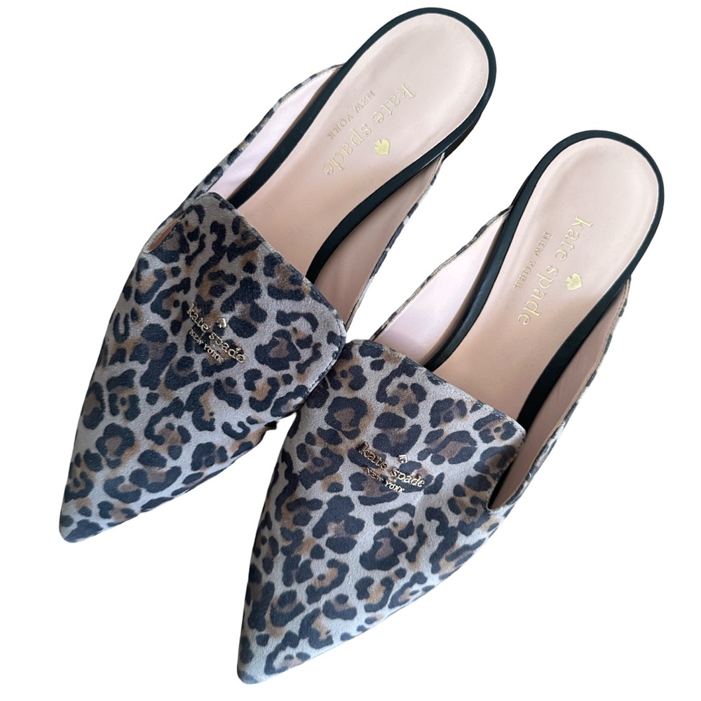 Kate Spade LORETTA Leopard-Print Suede Mules